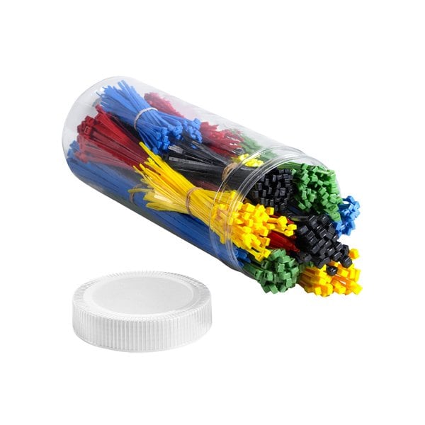 Bsc Preferred Cable Tie Kit, 5-1/2 in, 8 in, 11 in L, Assorted Colors, Nylon, 40 lb, 50 lb Strength, 1000 PK BUY00029306 - main